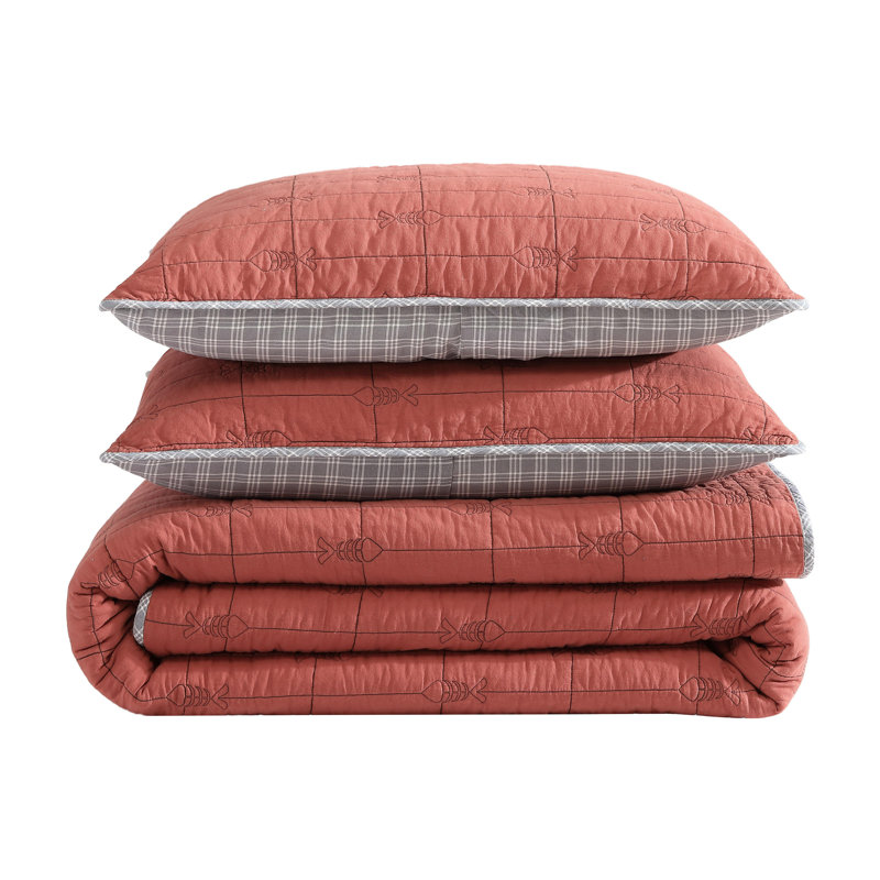 Eddie Bauer Troutdale Cotton Reversible Quilt Set, Queen Quilt + 2 Standard Shams