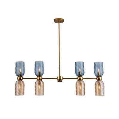 Azul 8 LT Aged Gold Linear Pendant Kalco