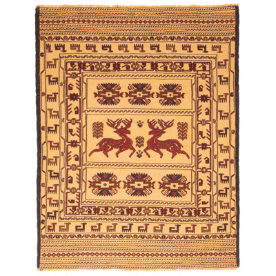 Xochitl Tan Tapestry Kilim 4'6" x 5'10"