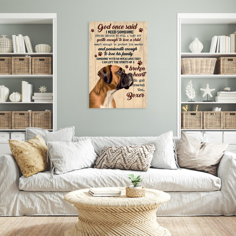 Ellamay, donc Dieu a créé le boxeur sur toile, impression, H 20 po x l 16 po x P 1,25 po