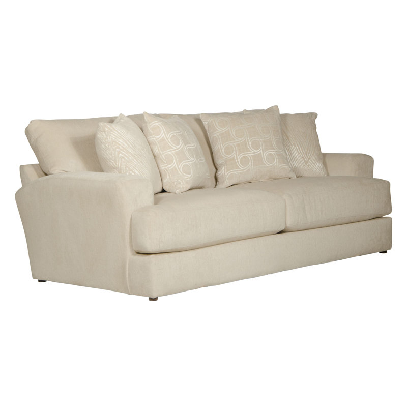 90" Recessed Arm Sofa with Reversible Cushions, Cream