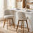 26" Swivel Upholstered Counter Stool With Solid Wood Frame And Mid Back-1177441166