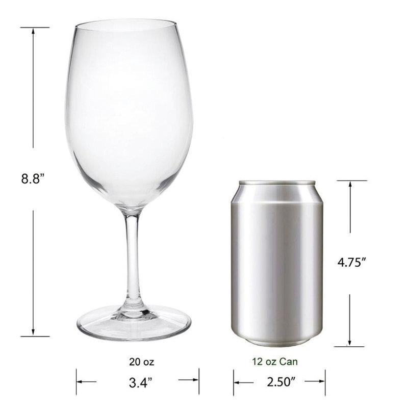 Ensemble de 4 verres à vin en plastique, 20 oz