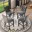 Ensemble de table de bar rond en verre trempé, ensemble de hauteur de bar, table de salle à manger ronde en verre trempé et tabourets de bar en hauteur-1335019326-1335019324-1335019322