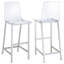 Tabourets de bar transparents et chromés
