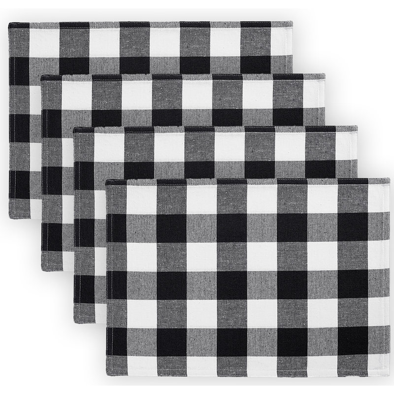 Napperon en coton Skookum Farmhouse Living, Noir / blanc