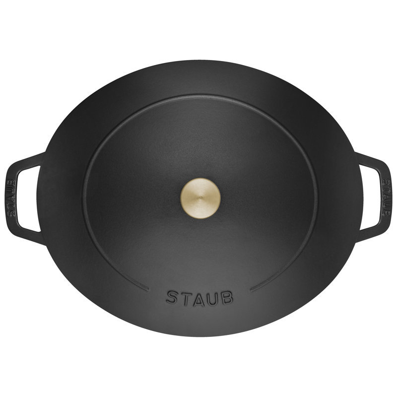 Staub Cast Iron 6.25-Qt Wide Oval Dutch Oven - White, Black