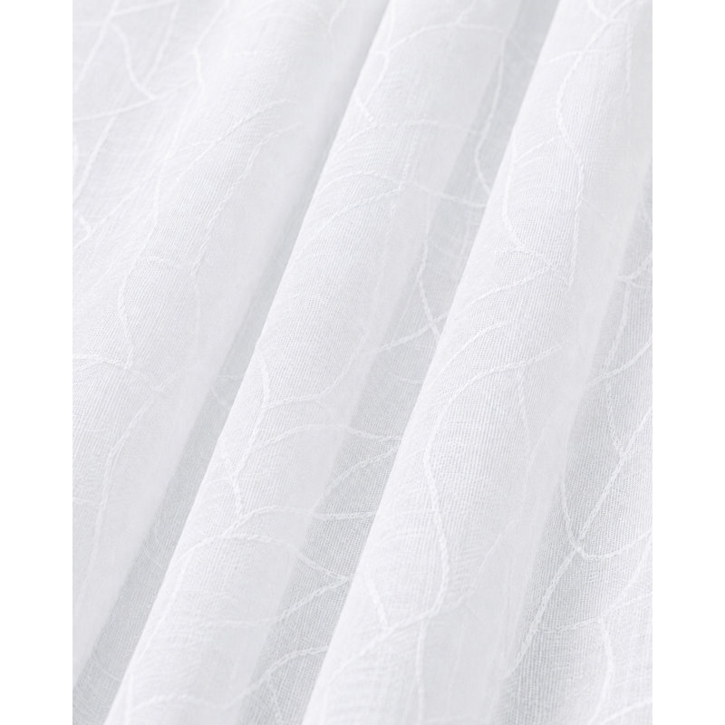 Panneau de rideau simple semi-diaphane avec passe-tringle Audree, Blanc, 54 po x 96 po