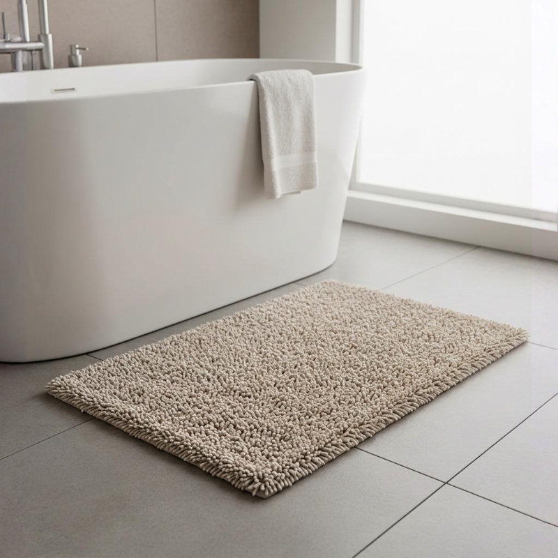 Ellington Authentic Hand-Woven Handcrafted Tan Cotton Shag Area Rug, Rectangle 2' x 3', Tan