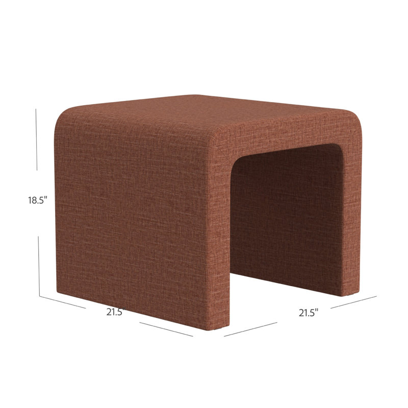 Repose-pieds avec repose-pieds Ari, chenille orange rouille, 22 po Ari, Chenille rouille et orange