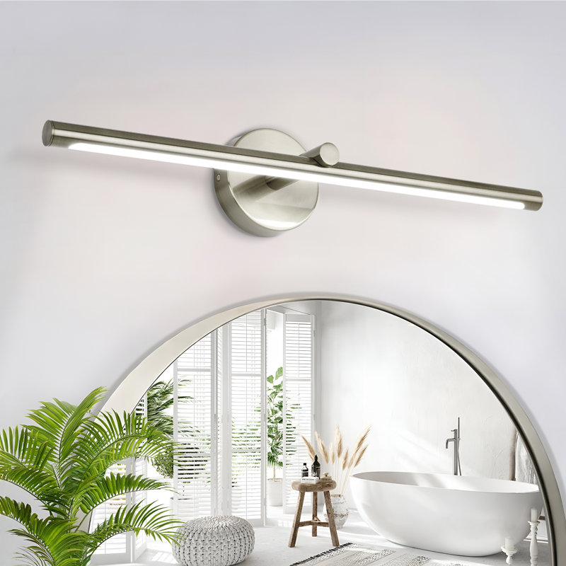 Barre d'éclairage de salle de bain Nafissa, Brushed Nickel