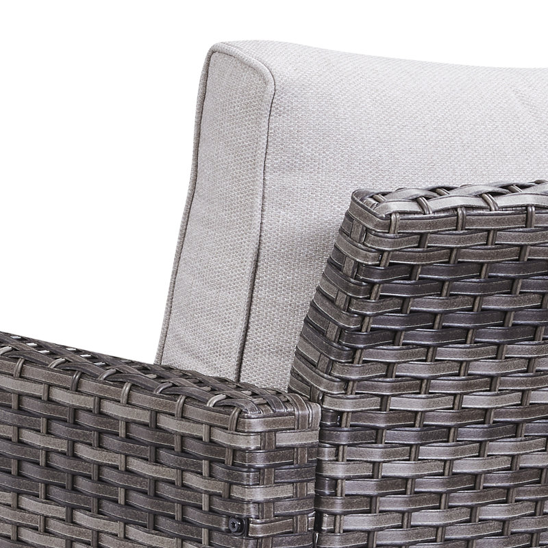 Chaise de patio avec coussins Nazime, Beige
