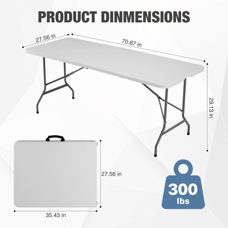 Rectangular Foldable Outdoor Dining Set, Khaki