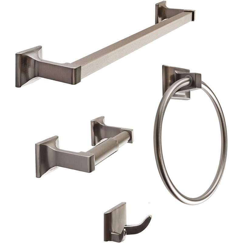 4 - Piece Bathroom Hardware Set, Satin Nickel
