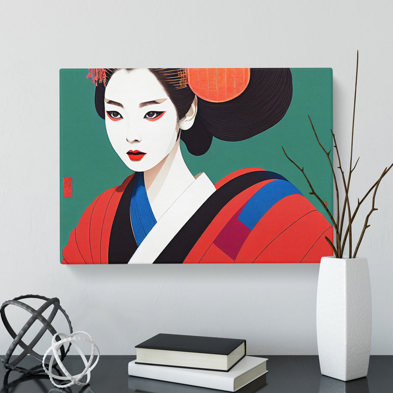 Thrilling Geisha - Wrapped Canvas, 50cm H x 76cm W x 3cm D