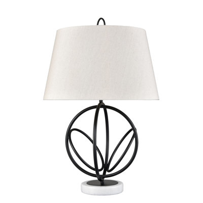 Lampe de table 1 lumière de 26 po de hauteur Morely - noir mat