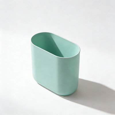 Poubelle mince ovale, poubelle compacte pour salle de bain, chambre à coucher, bureau personnel, dortoir et petits espaces, fabrication en plastique durable