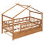 Lit simple en bois avec lit gigogne simple, noyer-789874625-789874624