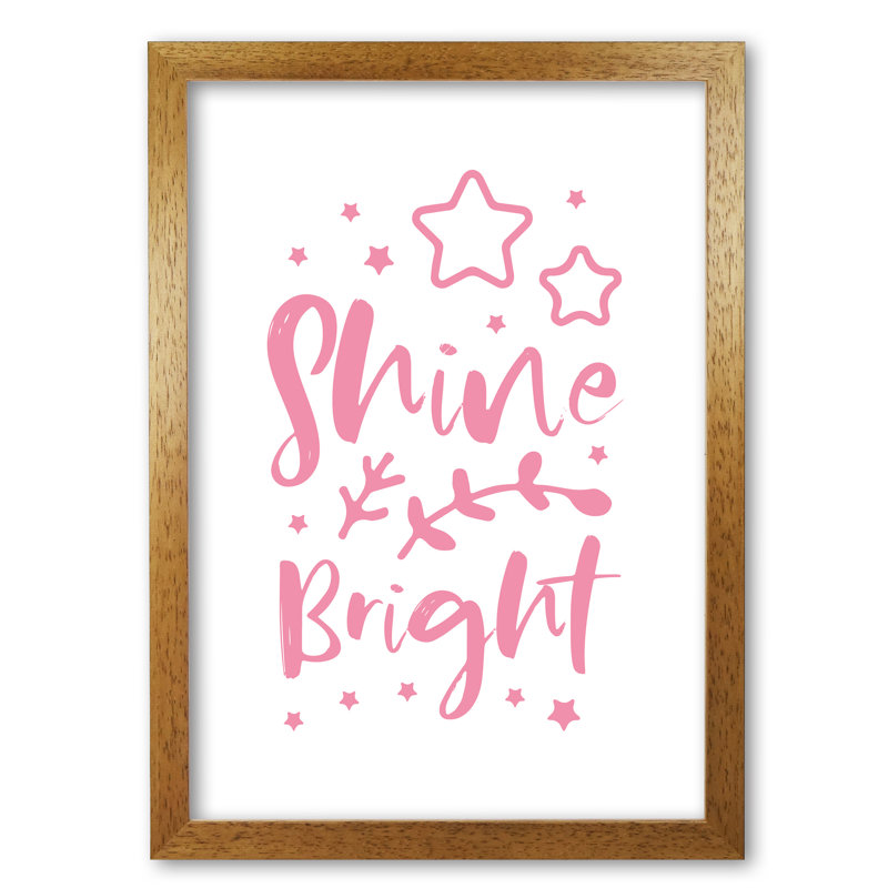 Shine Bright - Print, 42 cm H x 30 cm W x 5 cm D, Honey Oak Frame
