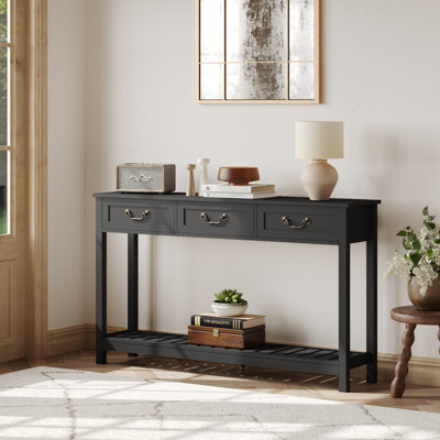 47.2" W Console Table with 3 Drawers and Storage Shelf