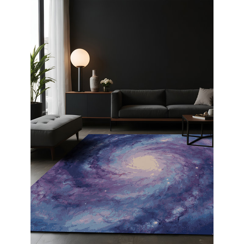Tapis mauve soyeux et moelleux, Carré 5 pi