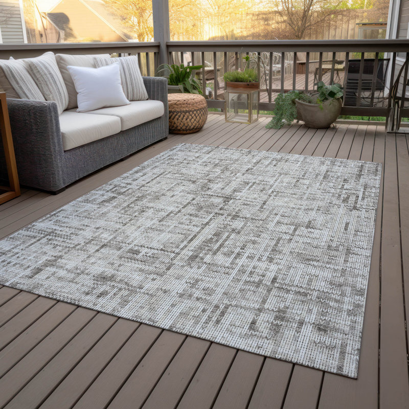 Machine Washable Indoor/Outdoor Amanda ACN2130 Striped Rug, Rectangle 10' x 14'