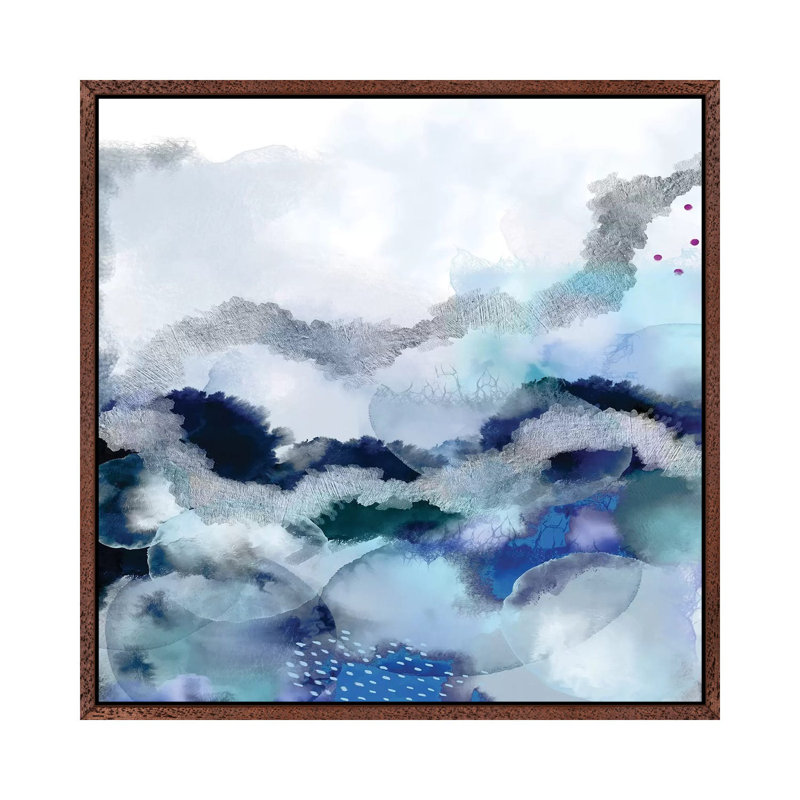 Evolving I Square 1 Piece Painting on Canvas, 93.98cm H x 93.98cm W x 3.81cm D, Classic Brown Wood Framed