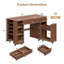 53″W Pull-Out Sewing Craft Table with Storage,Mobile Sewing Machine Desk with Drawers & Adjustable Cabinet-137891823