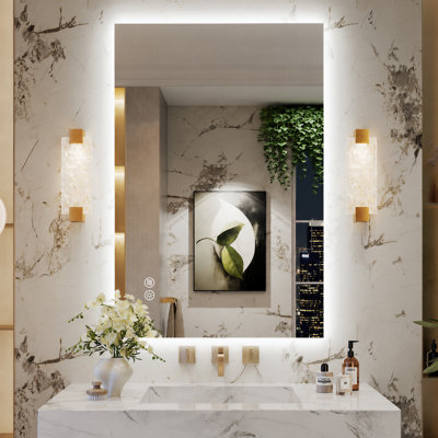Lunara UL Certified Frameless Backlit LED Bathroom Vanity Mirror , Anti Fog Temper Glass 3 Year Warranty