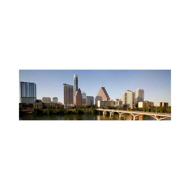 Austin Skyline Cityscape - Wrapped Canvas Panoramic Print, 30.48 cm H x 91.44 cm W x 1.91 cm D