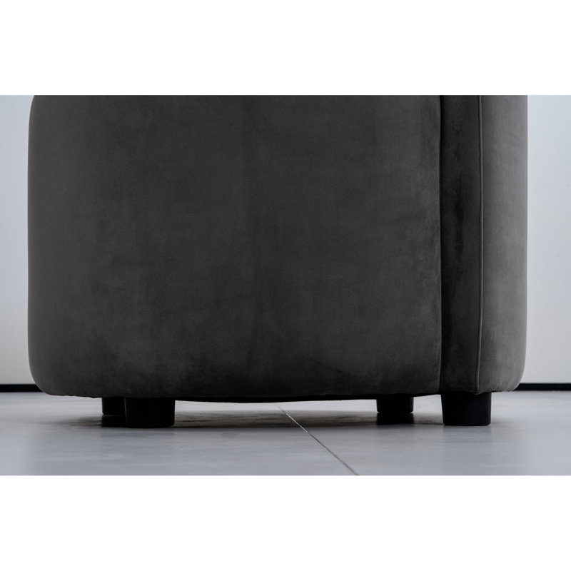 Fauteuil de lecture rembourré gris foncé pour bureau