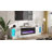 Fireplace 80" TV Stand With Fireplace, Modern Wood Grain High Gloss,Gray-102051190-103528860