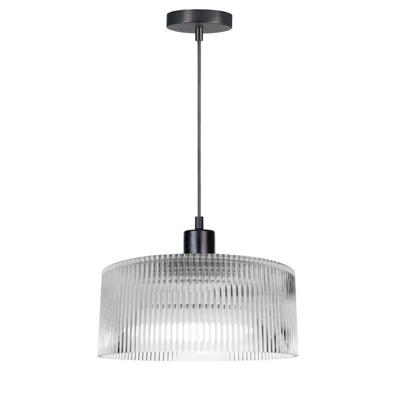 Luminaire suspendu 1 lumière Nadine, H 78,75 po x l 11,75 po x P 11,75 po, Noir mat