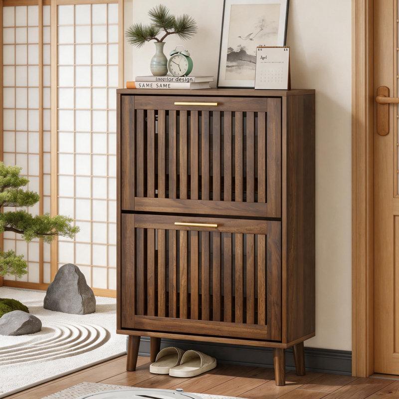 Shoe Storage, Walnut, 60cm W