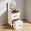 Meuble-lavabo 3 en 1 de 48 cm avec miroir rabattable, coiffeuse compacte avec bureau en verre et 3 tiroirs, petite coiffeuse pour chambre à coucher et petit espace-69459200