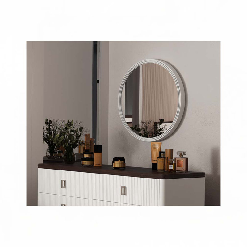 Miroir rond gris