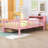 Twin Wooden Platform Bed with Headboard Storage, Safety Guardrails and Drawers-1458193655