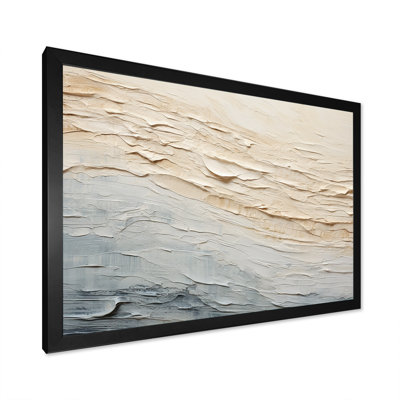 Décoration murale moderne bord de mer beige et gris I - Océan côtier