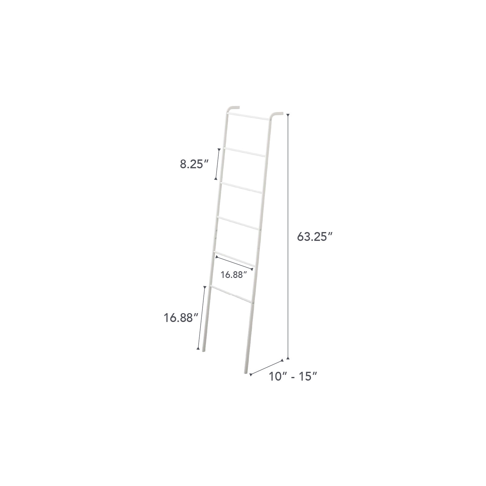 Yamazaki Home Leaning Ladder Rack, Steel, White