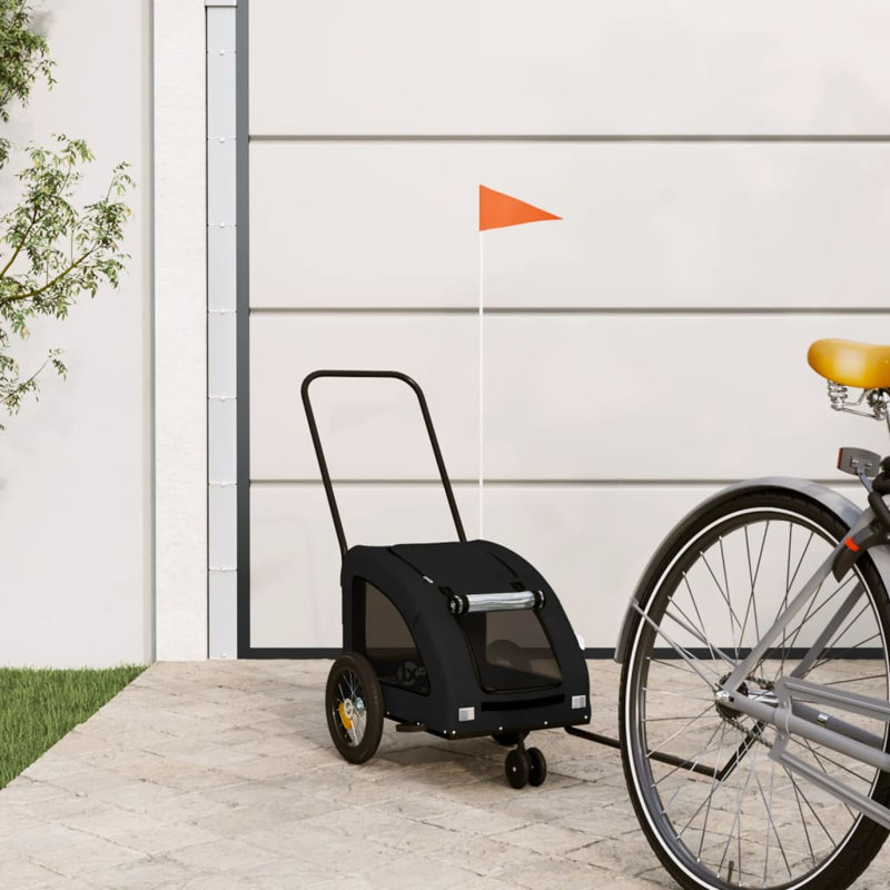 Foldable Pet Bike Trailer, 125 x 52 x 53 cm, black