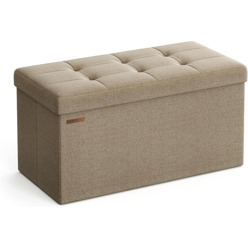 76x38x38cm 76cm Wide Rectangle Solid Colour Footstool Ottoman with Storage, Yellow