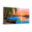 Paysage pittoresque et urbain coucher de soleil rivière bateau saule arbre ciel réflexion eau paysage-570912638