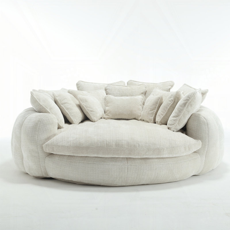 oversized sofa bed with armrests, Beige Chenille