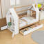 Lit plateforme House avec tiroirs et tablettes-129346844