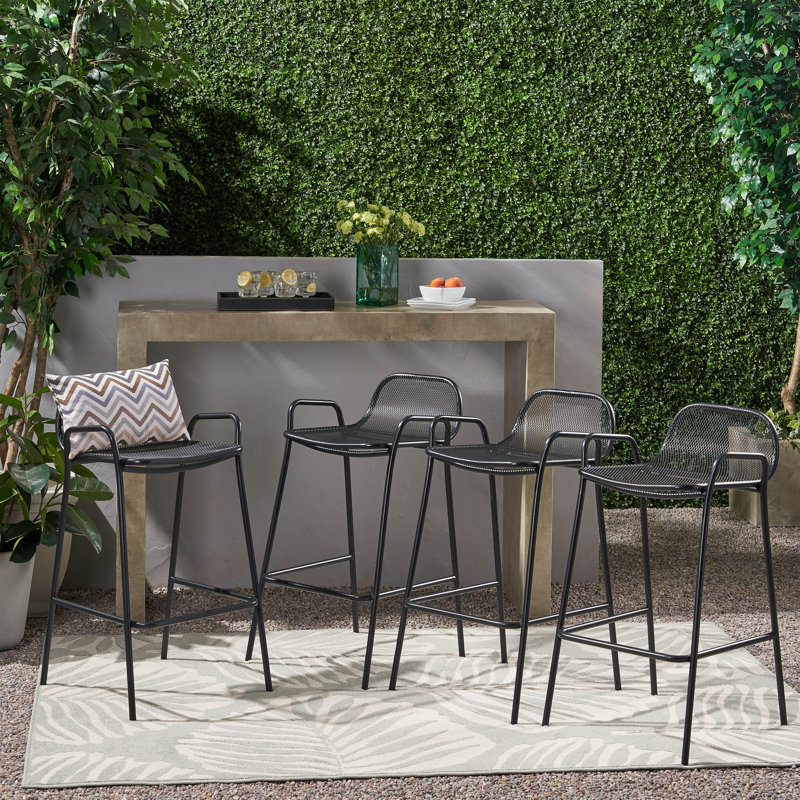 Tabouret de bar 28,75 po Karsyn, Noir mat, 4