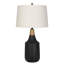 Lampe de table 30 po, noir / bois (ensemble de 2)