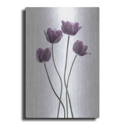 Tulipes mauves - impression sans cadre sur métal