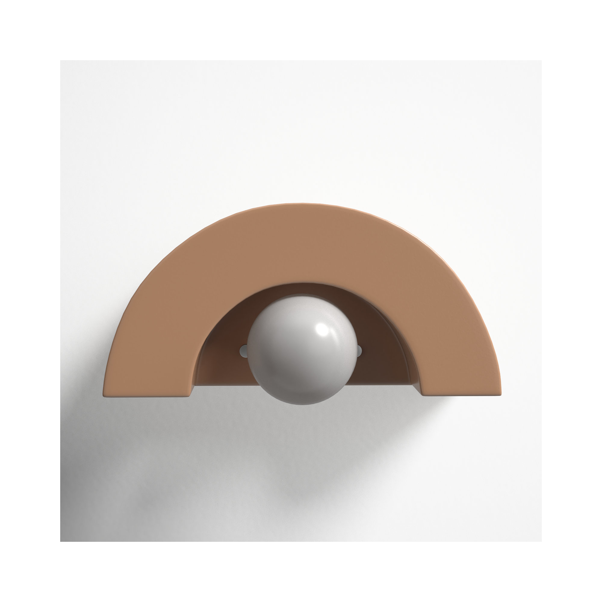 Payam Single Light Ceramic Dimmable Half Moon, White Crackle