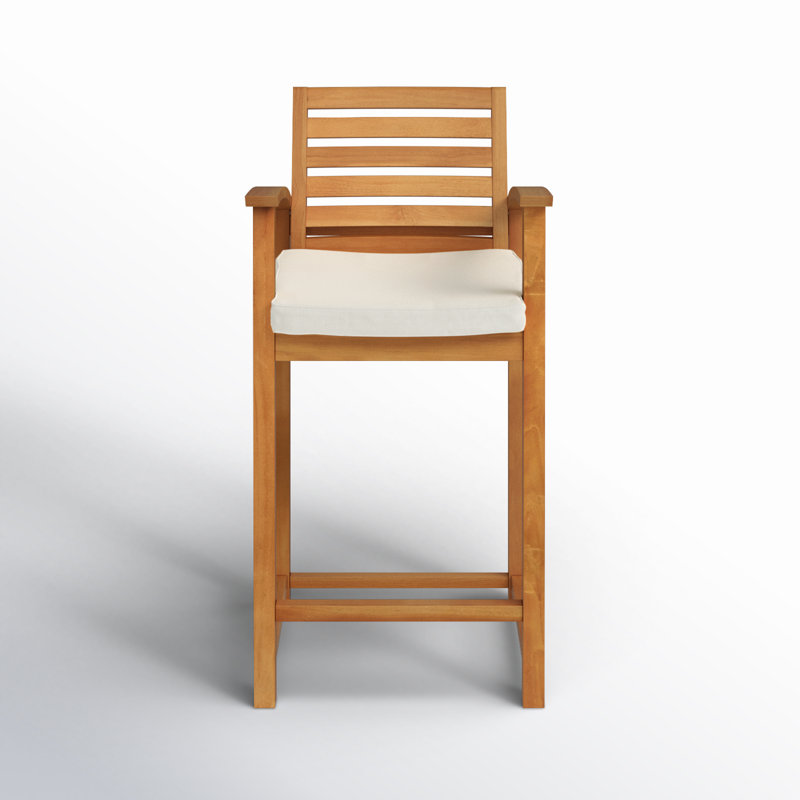 Eastview 43'' Wood Outdoor Bar Stool with Cushion