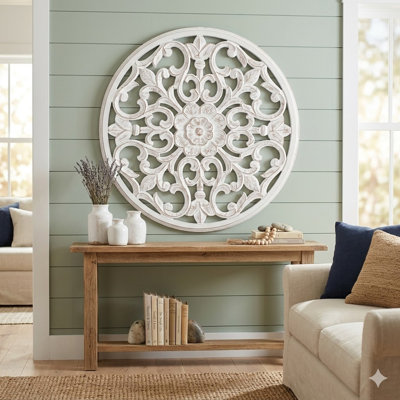 Médaillon rond blanc Bastia 30 po